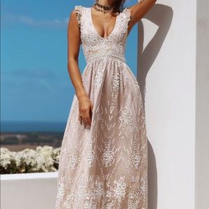 Gold On The Ceiling Maxi Dress- HelloMolly